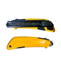 нож канцелярский 18 мм, усиленный, металлический, лезвие sk5, с автофиксатором, "maximum" мх 03279 оптом