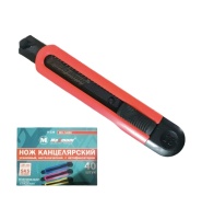 нож канцелярский 18 мм, усиленный, лезвие sk5, с автофиксатором, микс цветов, "maximum" mx 14688 оптом